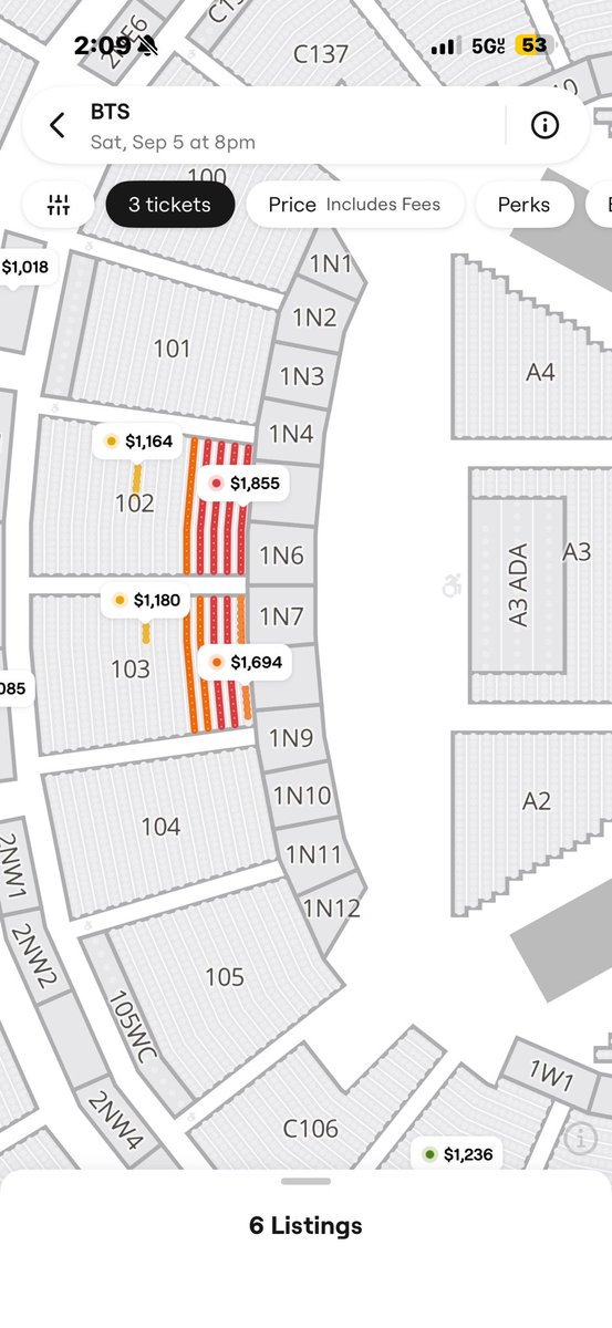 drawingthemap7's tweet photo. @Ticketmaster Genuine question, how is this possible? https://t.co/JojxVfS45H