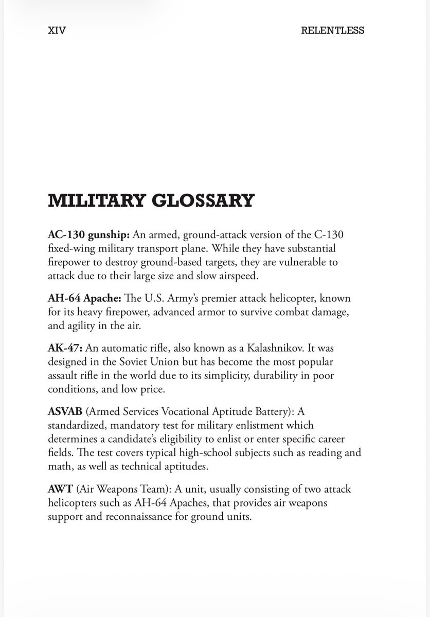 stevenleuschel's tweet photo. We added a military glossary to the second edition of Relentless…

#Extortion17 https://t.co/ZarQVIXWGY
