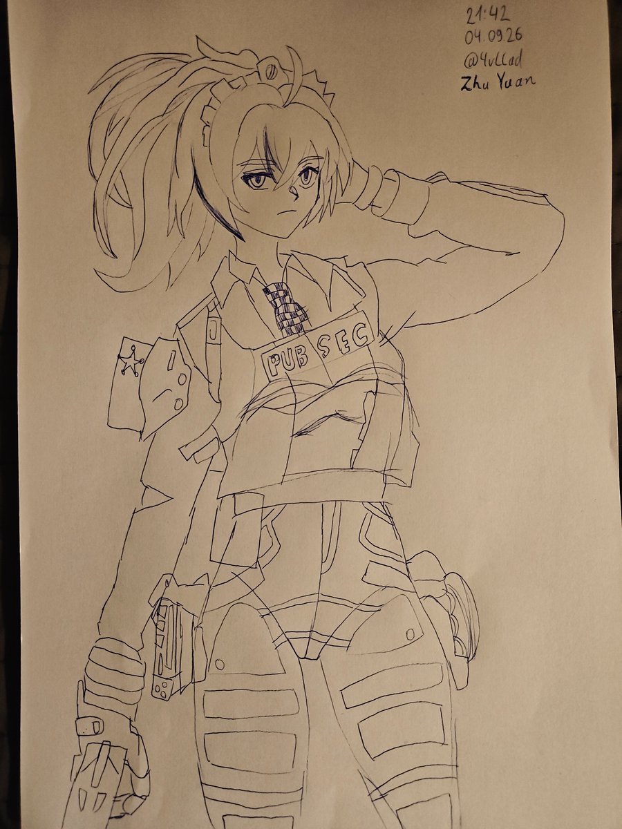 4vllad's tweet photo. Sketch of Zhu Yuan of from #ZenlessZoneZero‌ 

#Artmoots  #artshare #Pencildrawing #Drawing #Illustration #Artwork #pencil #Animeart #Art #Anime #Sketch #zzzero #zhuyuan https://t.co/QQivTOs8VC