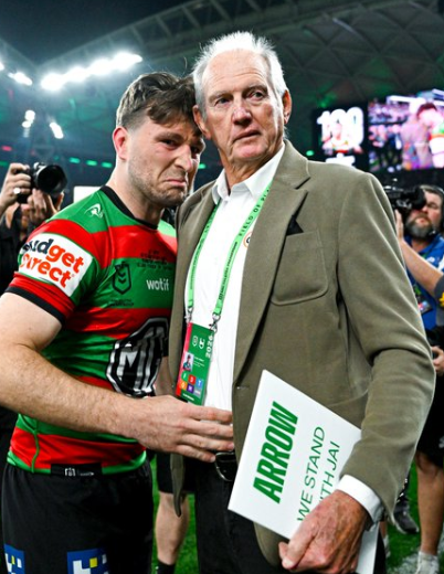 sportsbanter73's tweet photo. I think this is the defining footy image of 2026, both inspiring and heart breaking at the same time. Massive props to Souths and the NRL for doing everything around this absolute warrior of a man the right way. #Jai100 #NRL #SouthSydney @SportsCh4tter @LeagueFreak https://t.co/LL7boV8kdv