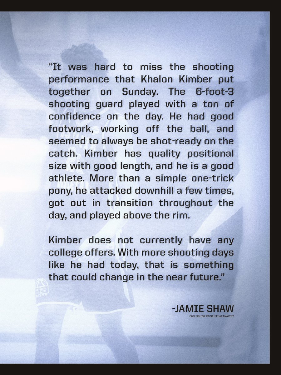 NxtProHoops's tweet photo. High praise for Khalon Kimber from @JamieShaw5. He took home the Duncanville NXT150 Showcase Rivals MVP, and was elevated to a 3-star prospect 📈 https://t.co/cgrj58q7iW