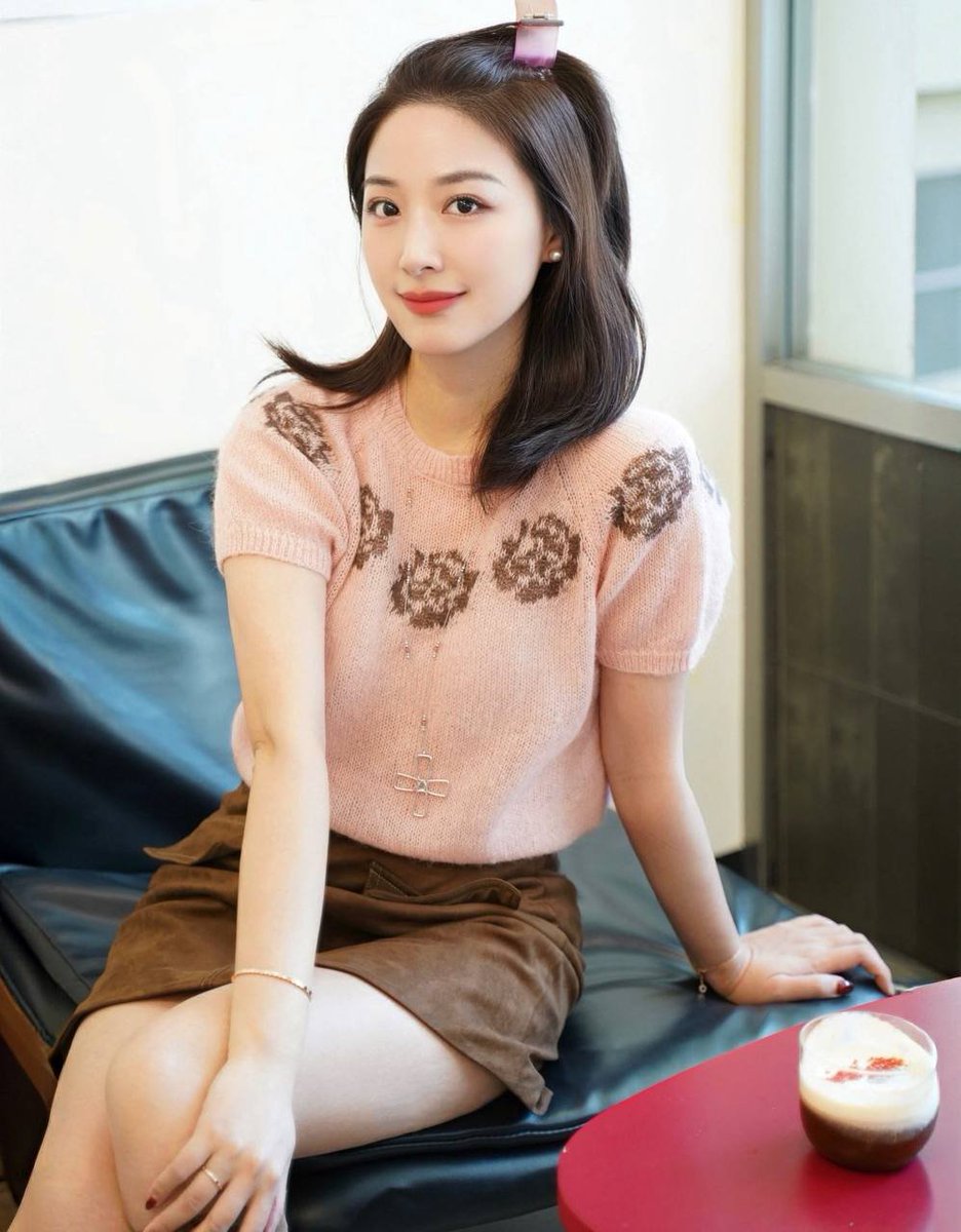 bahricandar's tweet photo. 周末就该穿得温柔一点，粉色针织配棕色小裙子，简单又有点小女人味。随便找家店坐坐，喝点喜欢的，慢慢把一周的疲惫消化掉。今天不赶时间，只负责漂亮和开心～ #北京 https://t.co/hIBDc4HqlG