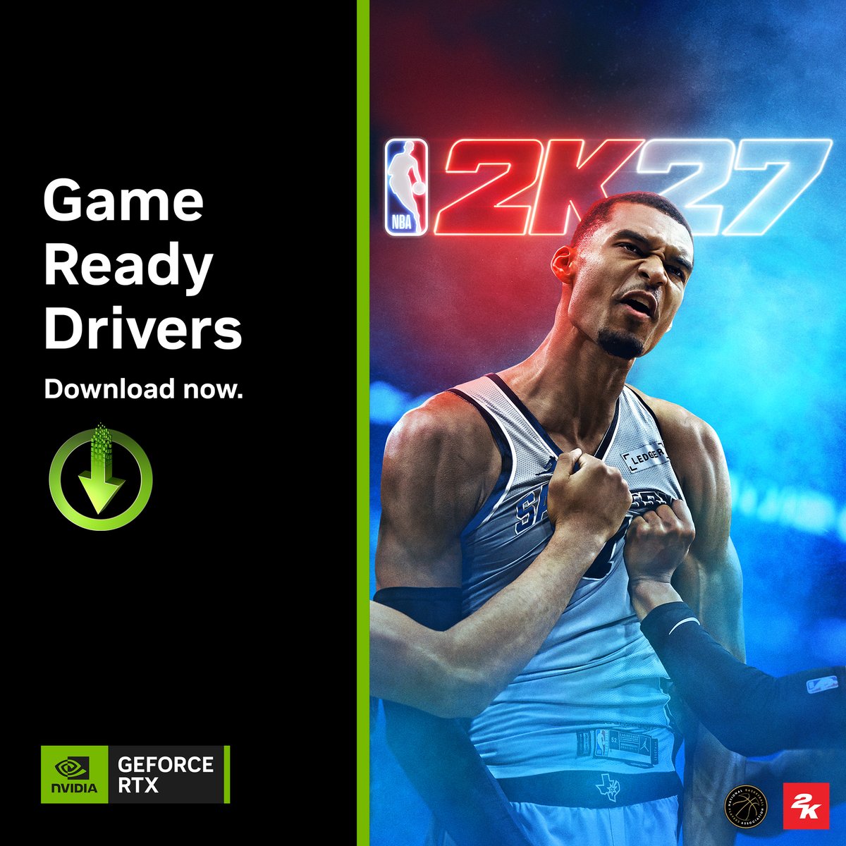 NVIDIAGeForceBR's tweet photo. ⚠️ NOVO DRIVER DISPONÍVEL ⚠️

Prepare-se para jogar NBA 2K27 com o nosso novo driver GeForce Game Ready, NVIDIA DLSS 5 oficial. https://t.co/JKtSZL2OUe