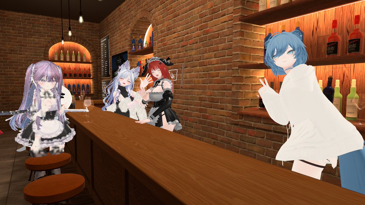 Leno_VRC's tweet photo. ひまりBARで遊んでた！いっぱいお客さん来てくれてうれしかったぁああ。写真はお店手伝ってくれてた人たち！ https://t.co/wKlIV7eoTa