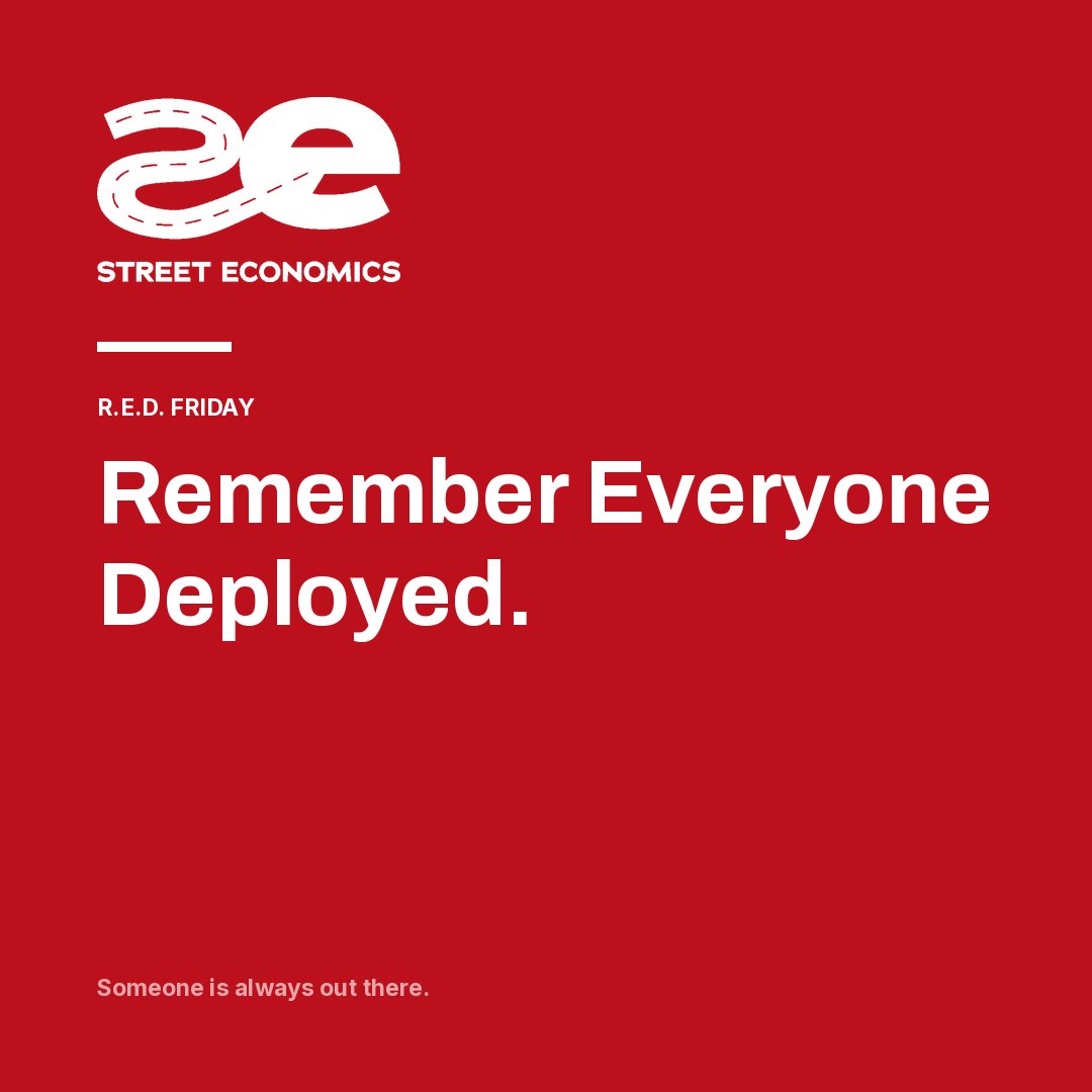 Streetconomics's tweet photo. R.E.D. Friday. Remember Everyone Deployed.
Someone is always out there.
#REDFriday https://t.co/LHiGXXqpbU