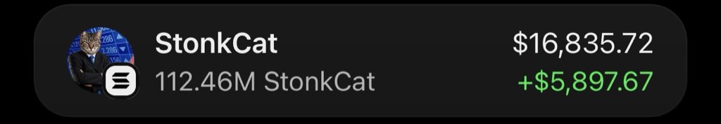 firepump_house's tweet photo. Another profitable exit secured from my call on $StonkCat ππ₯
Group members had the same opportunity.
Donβt miss the next move! π
#StonkCat #Memecoin #Solana #Nfts #Bitcoin #Crypto #Pumpswap #Binance https://t.co/jFvIl2EN05