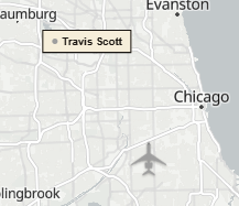 yzyglobe's tweet photo. Travis Scott (landed 54m ago) &amp; Chief Keef (17:39 estimated arrival) both flying to Chicago today, Ye performs night two at Soldier Field after a feature-stacked night one. https://t.co/ivmC8g1MHy