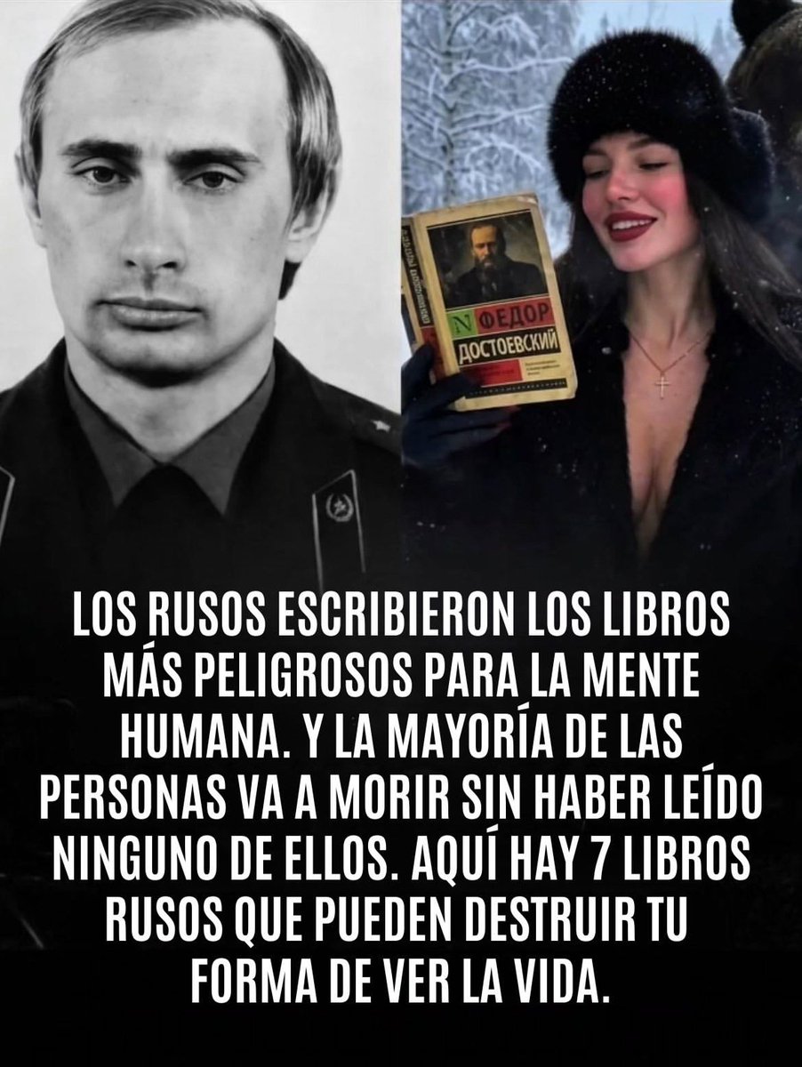montesfit's tweet photo. Los rusos escribieron los libros más peligrosos para la mente humana.

Y la mayoría de las personas van a morir sin haber leído ninguno de ellos. 

Aquí hay 5 libros rusos que pueden destruir tu forma de ver la vida.

1. Noches Blancas - Dostoiesvky https://t.co/LVpzSh3HgO