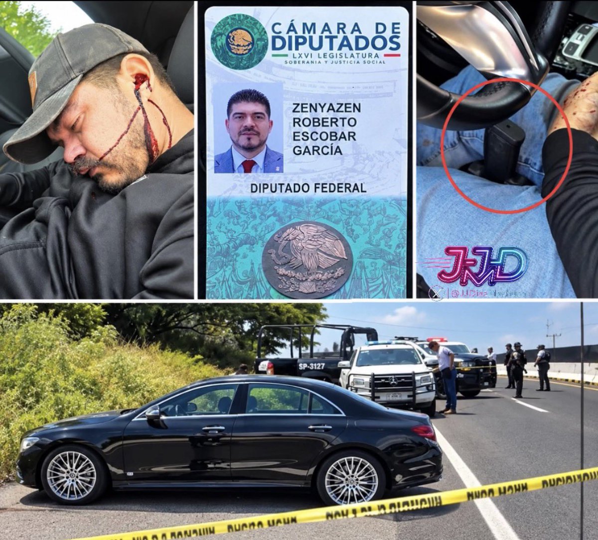 JJDiazMachuca's tweet photo. ¿POR QUÉ EL DIPUTADO DE MORENA TENÍA UN ARMA DE FUEGO?

El diputado federal de Morena, Zenyazen Roberto Escobar García, fue localizado hoy sin vida dentro de su vehículo en Veracruz, con una herida por arma de fuego. Junto a su cuerpo fue localizada un arma. 

¿Por qué un diputado federal de @PartidoMorenaMx llevaba un arma de fuego? ¿A quién pertenecía? ¿Tenía permiso para portarla?

¿O será que a esto hemos llegado en México: que los ciudadanos tengan que andar armados porque pueden ser asesinados en cualquier momento?

Que la @FGRMexico esclarezca qué ocurrió y de quién era esa arma.