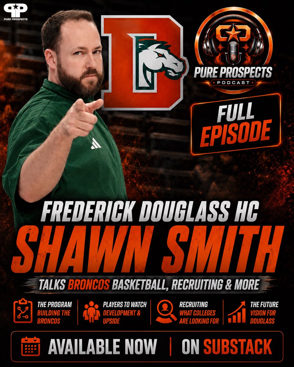 Pure_Prospects's tweet photo. Frederick Douglass @FDBoysHoops HC Shawn Smith @_CoachSSmith Talks Broncos Basketball, Recruiting &amp; Building a Winner with host @cody_thom33 

Watch the full episode 👇
https://t.co/3PpKv2PEDM https://t.co/XVmQa1w8dL