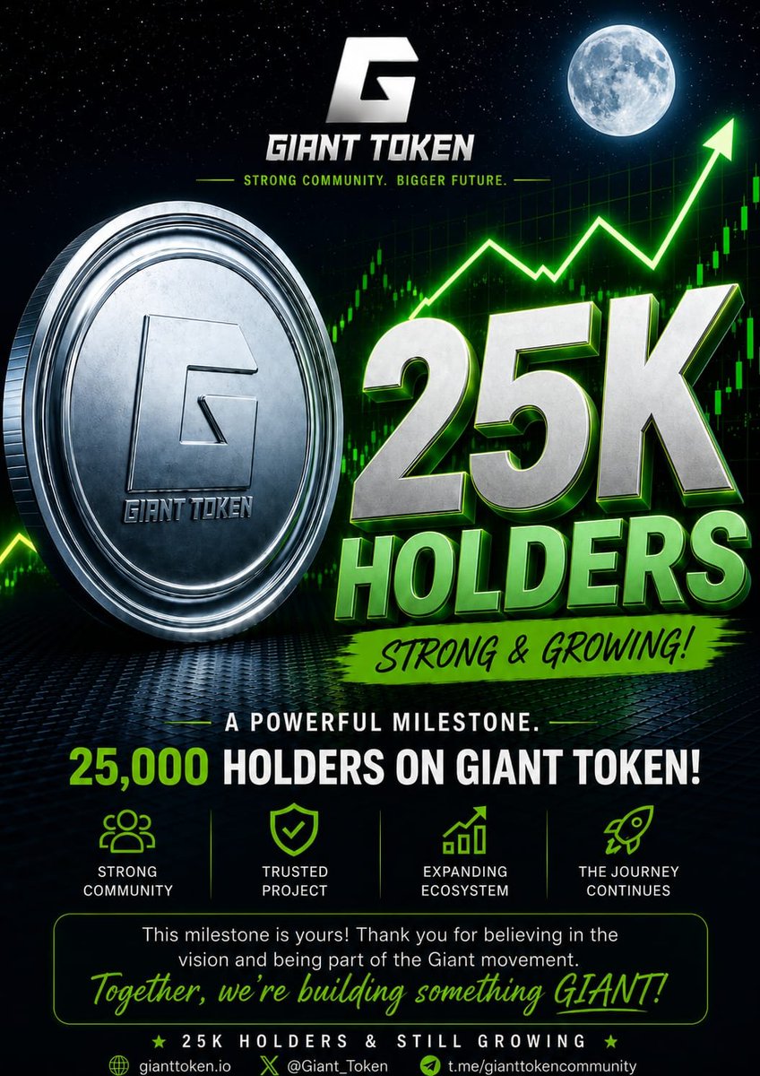 stevoblacki's tweet photo. Join the movement. HOLD • BUILD • GROW. 💚🌙
#GiantToken #GIANT #25KHolders #CryptoCommunity #Web3 #Crypto #StrongCommunity #GrowingEcosystem https://t.co/Epthuqtjjy