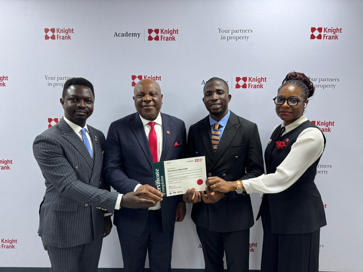 Femight32's tweet photo. As I officially close the chapter on my Knight Frank Academy journey on 31 August 2026, I sincerely appreciate the Senior Partner, the Knight Frank Nigeria Academy Team, Programme Coordinator, facilitators, and everyone who contributed to making this journey so impactful. https://t.co/PSQ6AZBvsf