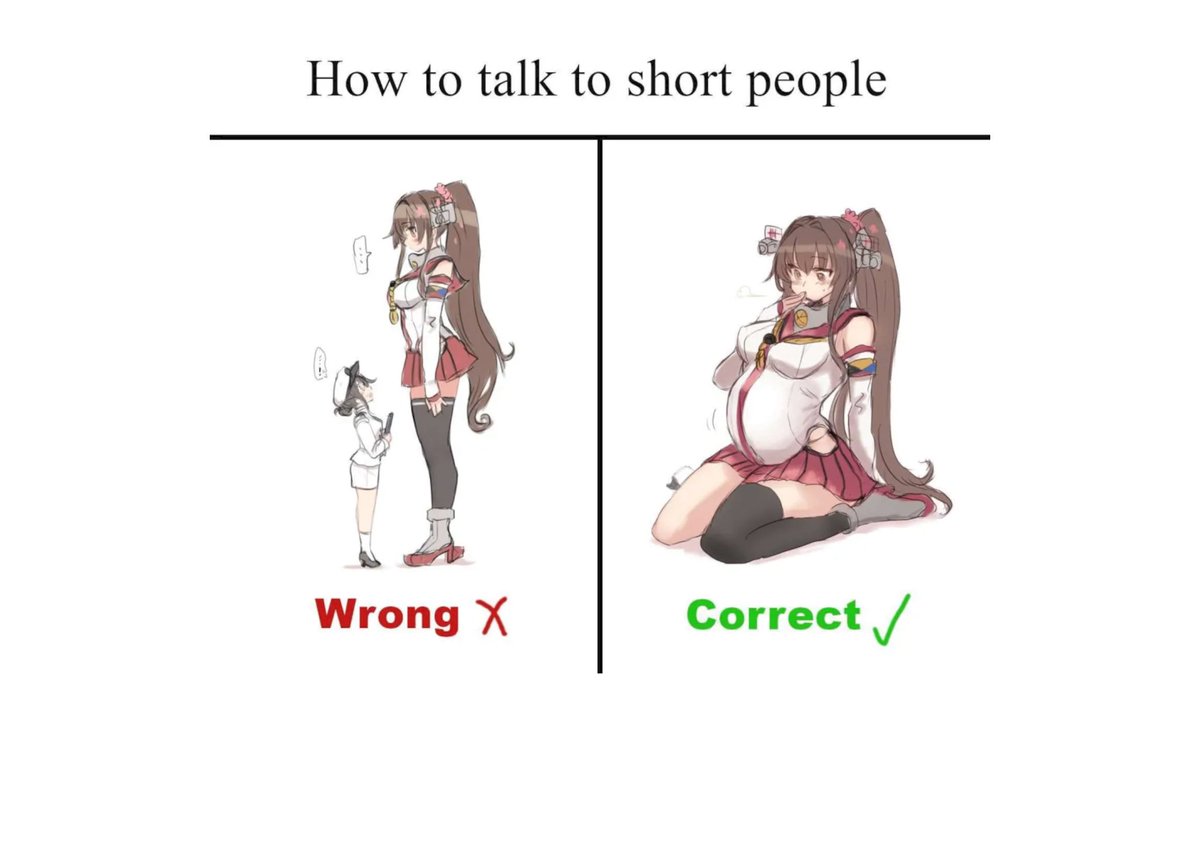 Fallentheshark's tweet photo. yes can confirm as a short person myself this is how tall people should talk to mee~
>////< https://t.co/7ZLSG4SYE3