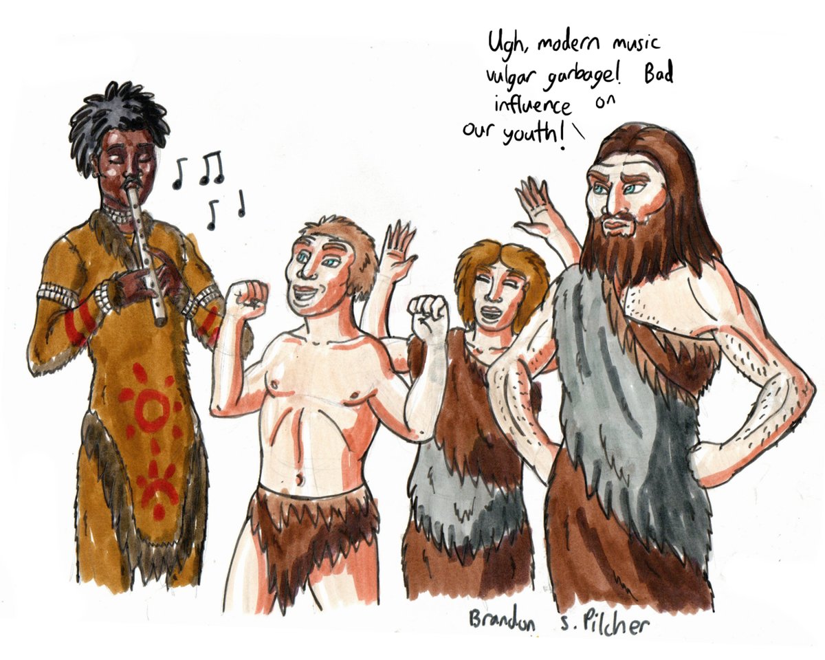 BrandonPilcher's tweet photo. Confession: I find it fun to use the topic of human/Neanderthal encounters circa 50-40 kya to comment on relations between human groups in the modern day. #neanderthals #prehistoric #paleoanthropology #paleoart #art #artistontwitter https://t.co/LPDGwgUdAd