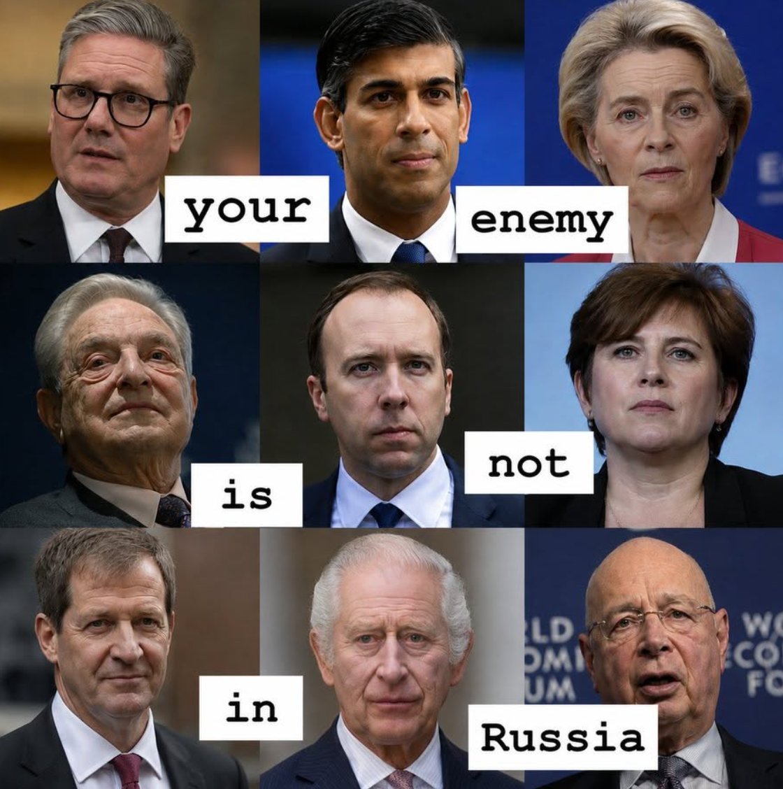 AngryBootneck's tweet photo. I'm not a 'Russian Bot' I'm an Englishman with eyes and ears, and I'd much rather drive a bayonet into the face of any of these globalist fucks than some ignorant Russian conscript. Who brought millions of rapists and killers into Europe? Putin? Nope. It was these CUNTS. ⬇️ https://t.co/cCrDUnhEGf