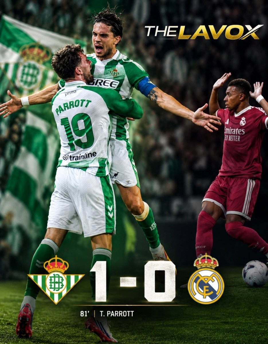 TheLaVox's tweet photo. José #Mourinho llegó al #RealMadrid repartiendo carácter, discurso y fanfarria; el #RealBetis le contestó 1-0 con fútbol. Nelson #Deossa dibujó la jugada y Troy #Parrott firmó el golpe que desnuda un arranque de #LaLiga sostenido demasiado por individualidades: este Madrid sigue sin encontrar entrada ni salida. Amarillas, reclamos, rabietas, habladurías y poco juego acompañan una era donde Kylian #Mbappe, Vinicius #Junior y Jude #Bellingham desaparecieron cuando tocaba mandar. Ousmane #Diomande ni entró y Bernardo #Silva apareció desde el banco sin cambiar la pobreza del paisaje.

Hasta el último suspiro tuvo el #RealMadrid una brocha para maquillar el desastre: penal en el descuento. Kylian #Mbappe podía rescatar un punto y alcanzar a Raphinha #Dias con cinco goles, pero falló; hubo revisión por invasión y no se repitió. El Madrid deja tres puntos y abre la puerta: el #FCBarcelona puede ponerse tres arriba si vence al #Valencia, mientras el #AtleticoMadrid también empuja desde atrás. José #Mourinho podrá seguir vendiendo épica, carácter y micrófono; Sevilla le entregó la factura. Como sentencia el refrán: obras son amores y no buenas razones.