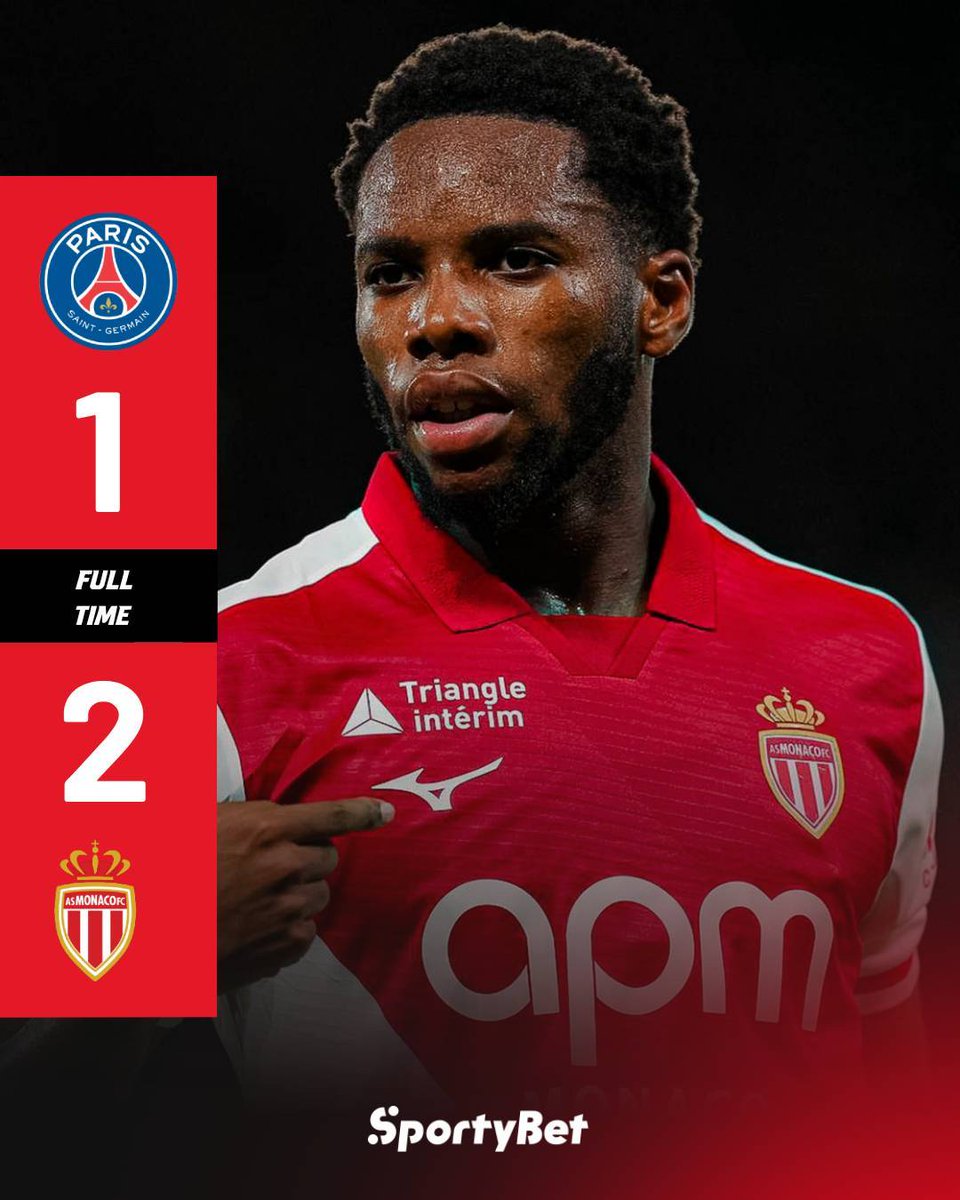 SportyBet's tweet photo. Monaco have now won 3 straight Ligue 1 games against PSG 🤯 https://t.co/Z6msi4S1FQ