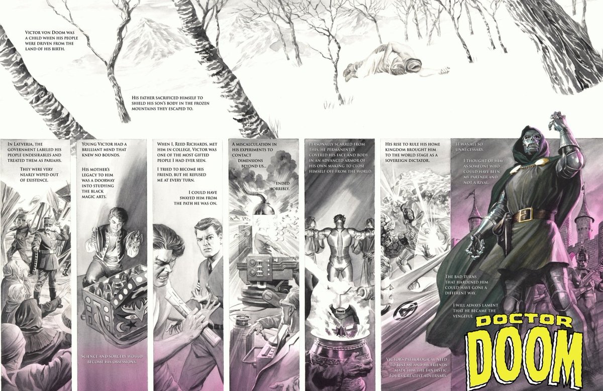 ImperiusWrecked's tweet photo. It just speaks of how important Doctor Doom is to the Fantastic Four that Ross gave him a origin page like them in Marvel Dimensions. No other villain or antagonist got one. 
There's no Doom without The Fantastic Four. 
#doctordoom #fantasticfour https://t.co/fdt30c6u45