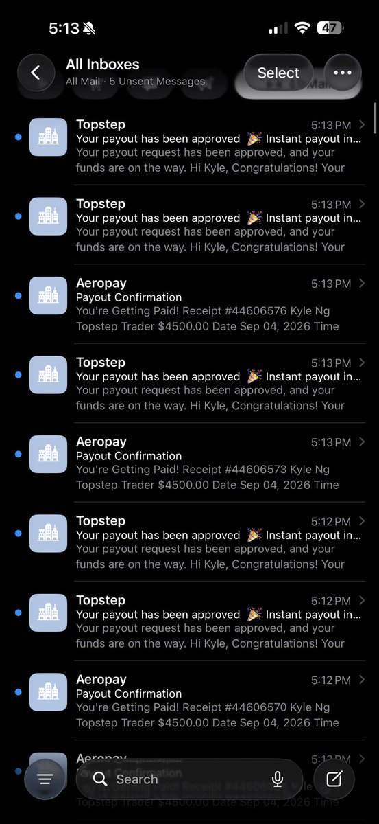 Screenshot attached to @jadecap_'s X post citing a $25,000 Topstep payout approval.