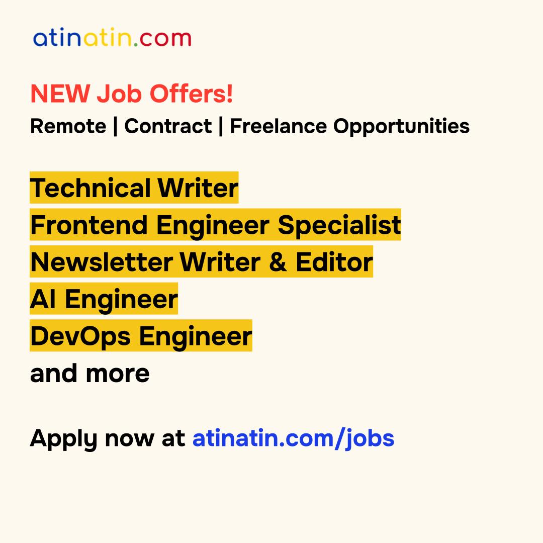 atinatincom's tweet photo. NEW #JobOpenings to cap off this week in #atinatin!

Check out the latest postings &amp; opportunities for remote, contract &amp; #freelancejobs.

Apply now at https://t.co/rSe1LpA3Vh
See links in comments.

#JobSearch #JobOpening #Philippines #PHJobs #RemoteJobs #ContractJobs #Money https://t.co/xVZSdAIBqm