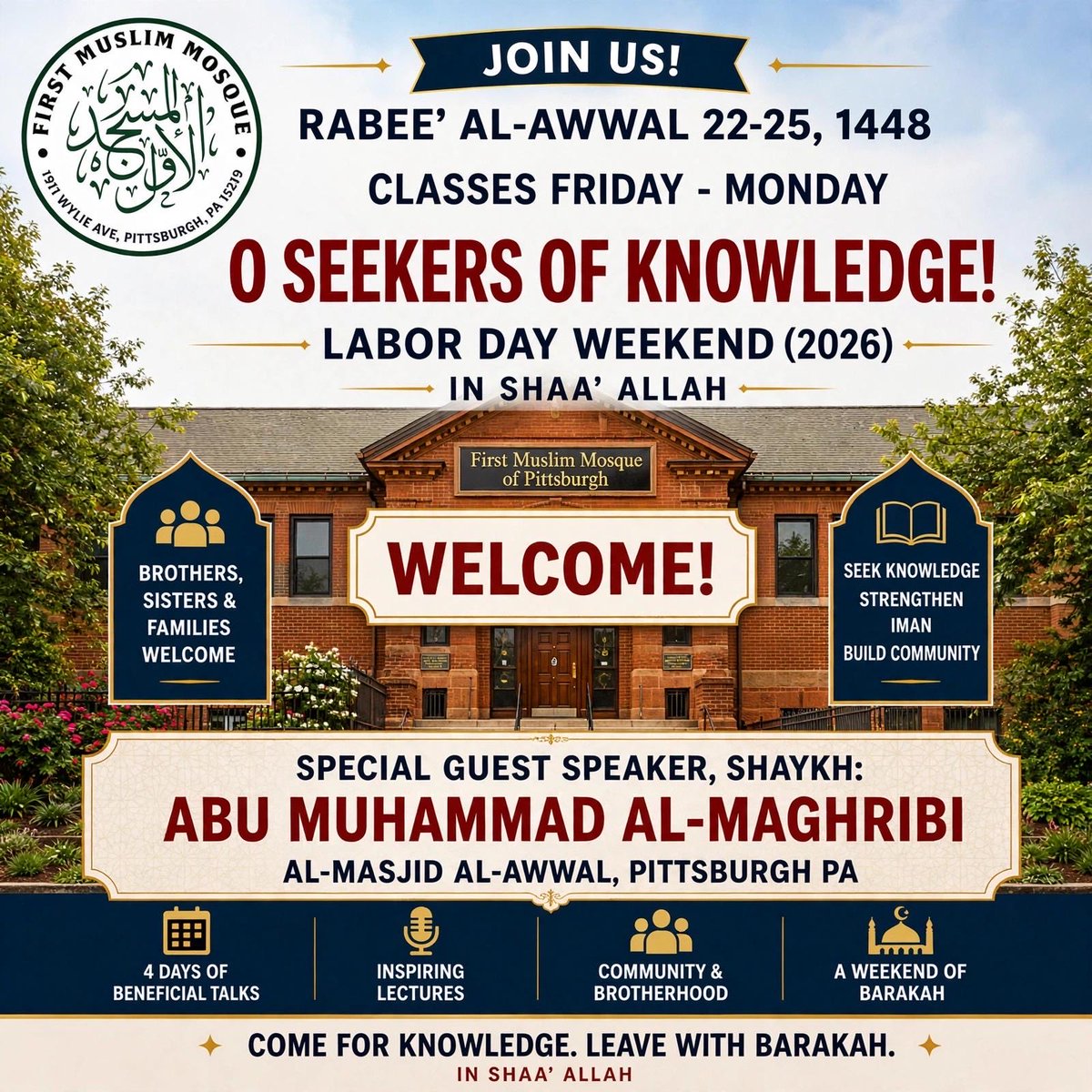 1MMSchool's tweet photo. NEWS: Alhamdulilaah! We are pleased to announce a special session for our young learners this Sunday with Shaykh Abu Muhammad al-Maghribi in shaa Allah. May Allah bless it and make it of benefit . We warmly welcome parents and the general community to attend this special program. https://t.co/YRgtRSQDh8