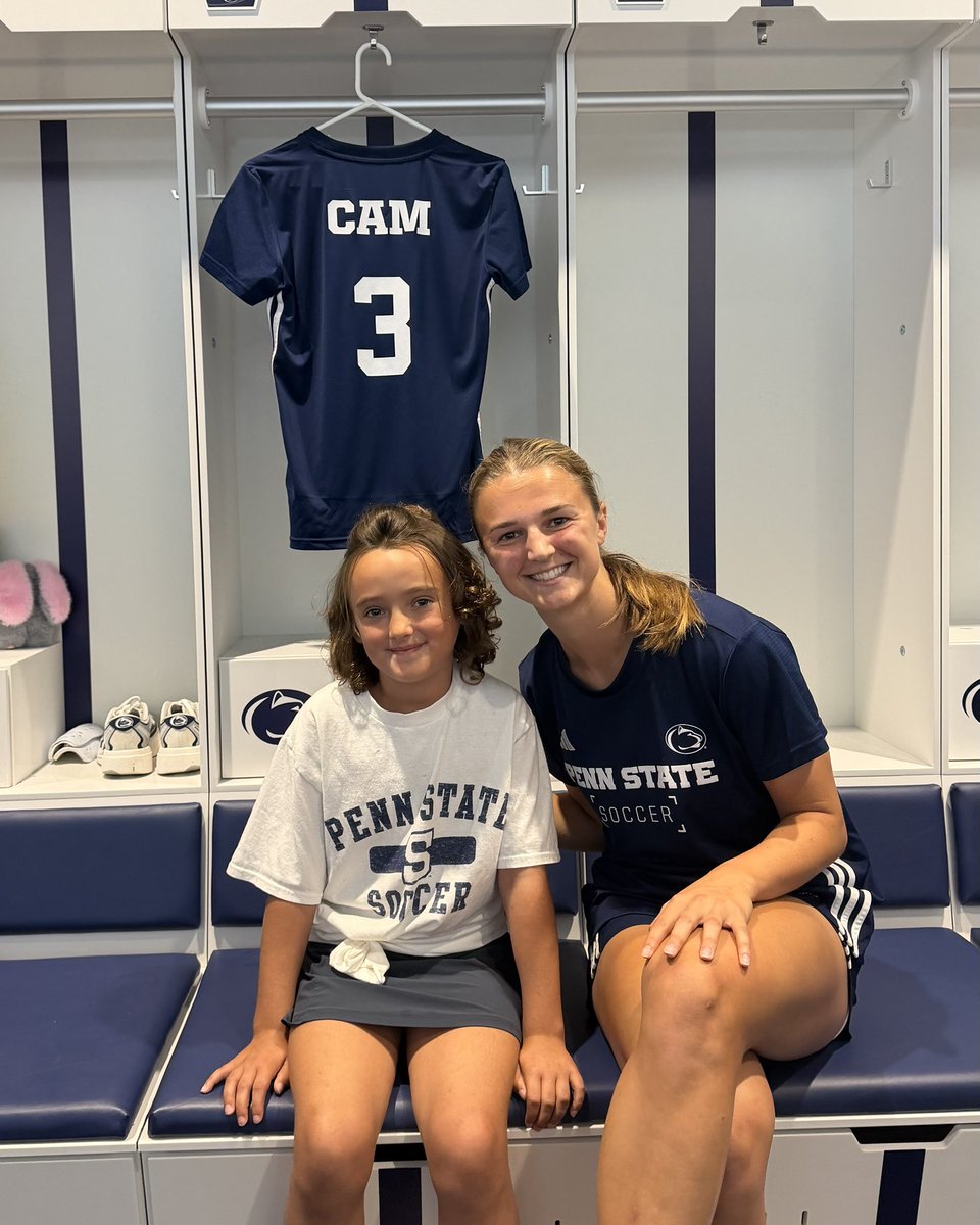 PennStateWSOC's tweet photo. Proud to honor Cam with her own locker and jersey 💙

#WeAre | #PSWS https://t.co/DIABeOb7fN