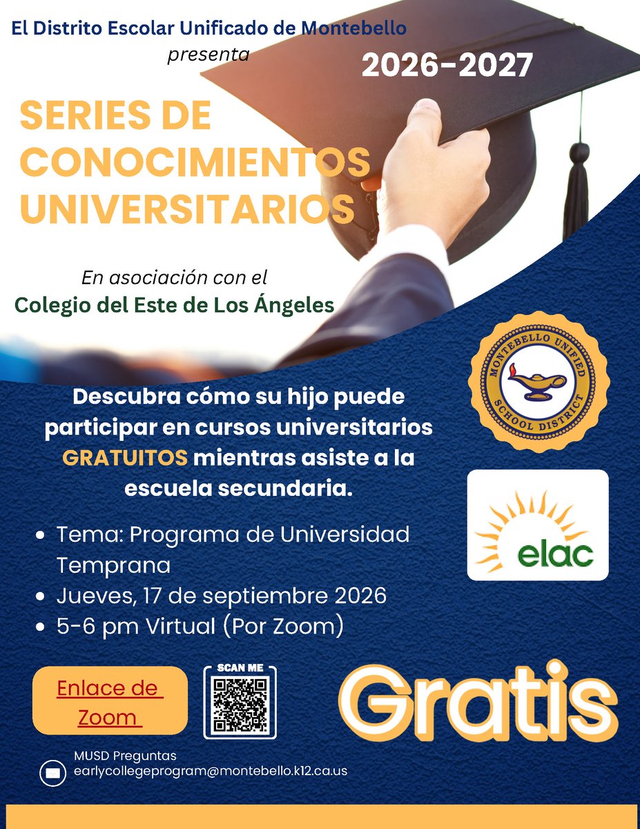 gomusd's tweet photo. College Knowledge Series Parent Webinar!! Join us Thursday, September 17, 2026 from 5:00-6:00 p.m. for our parent webinar to learn more about our Early College Program Options! For more information click here: https://t.co/ILAoxpAwF7 https://t.co/z2XWW8mgEk