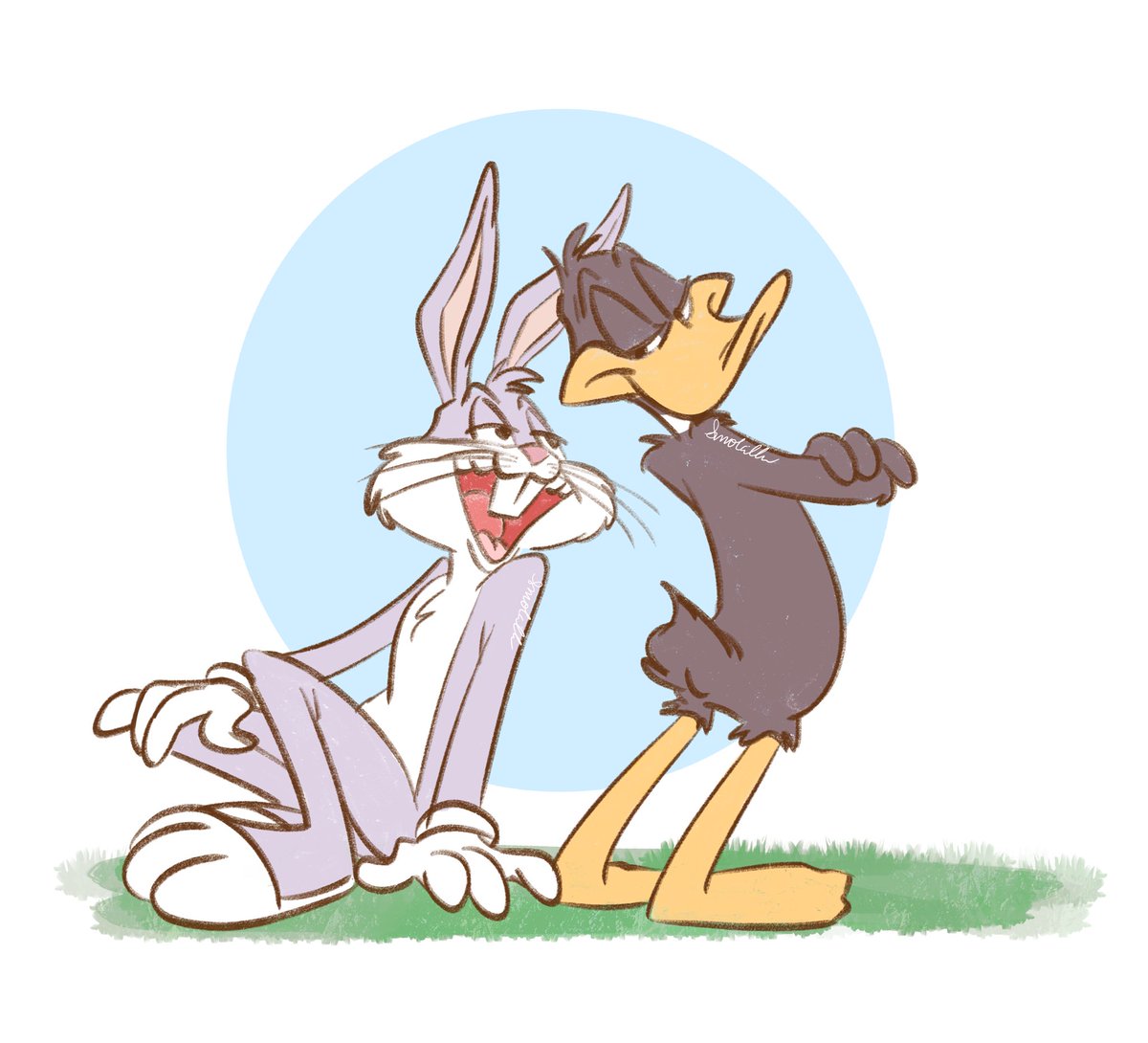 smolcilla's tweet photo. I don’t draw these two often but best believe i love me some toxic too #LooneyTunes #BugsBunny #DaffyDuck #Baffy #Fanart https://t.co/J0iiE2HDBl