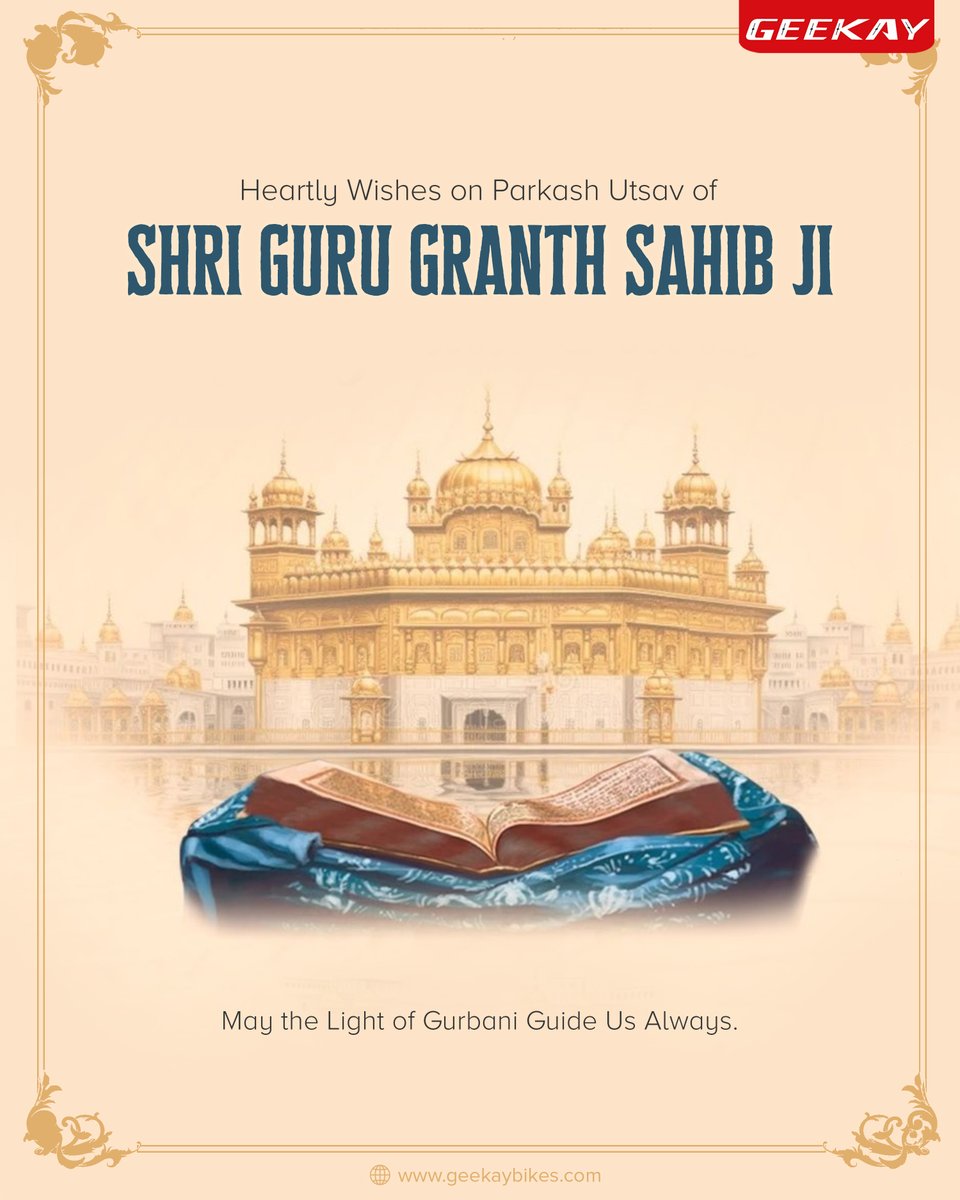 GeekayBikes's tweet photo. 🙏 Wishing everyone a blessed Parkash Utsav filled with peace and divine blessings.
#ParkashUtsav #Waheguru #Gurbani #GeekayBikes https://t.co/ulUxSWkNnH