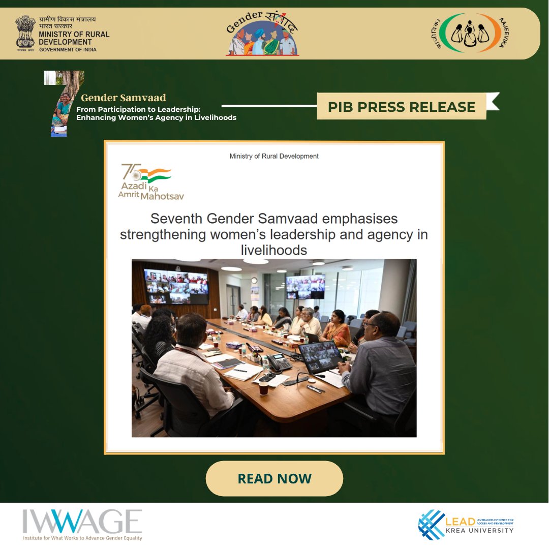 MoRD_GoI's tweet photo. 📌 Seventh Gender Samvaad |

Aligned with the Government’s vision that women-led development is the cornerstone of the future, and the UN International Year of Women Farmers 2026, the Seventh Gender Samvaad provided a national platform to recognise and amplify the contributions of women farmers and their livelihood institutions to rural livelihoods, food systems and local economies.

🤝 A joint initiative of DAY-NRLM and IWWAGE, Gender Samvaad continues to advance knowledge exchange and policy dialogue for women’s economic empowerment and inclusive rural development.

🔗 Read: https://t.co/B9QCibmQTq

#MoRD #DAYNRLM #WomenEmpowerment #RuralLivelihoods #SeventhGenderSamvaad

@ChouhanShivraj @OfficeofSSC @kamleshpassi67 @PemmasaniOnX @PIB_India @MIB_India @kansalrohit69 @AgriGoI @mygovindia @airnewsalerts @PMOIndia @Narendramodi @DDNational