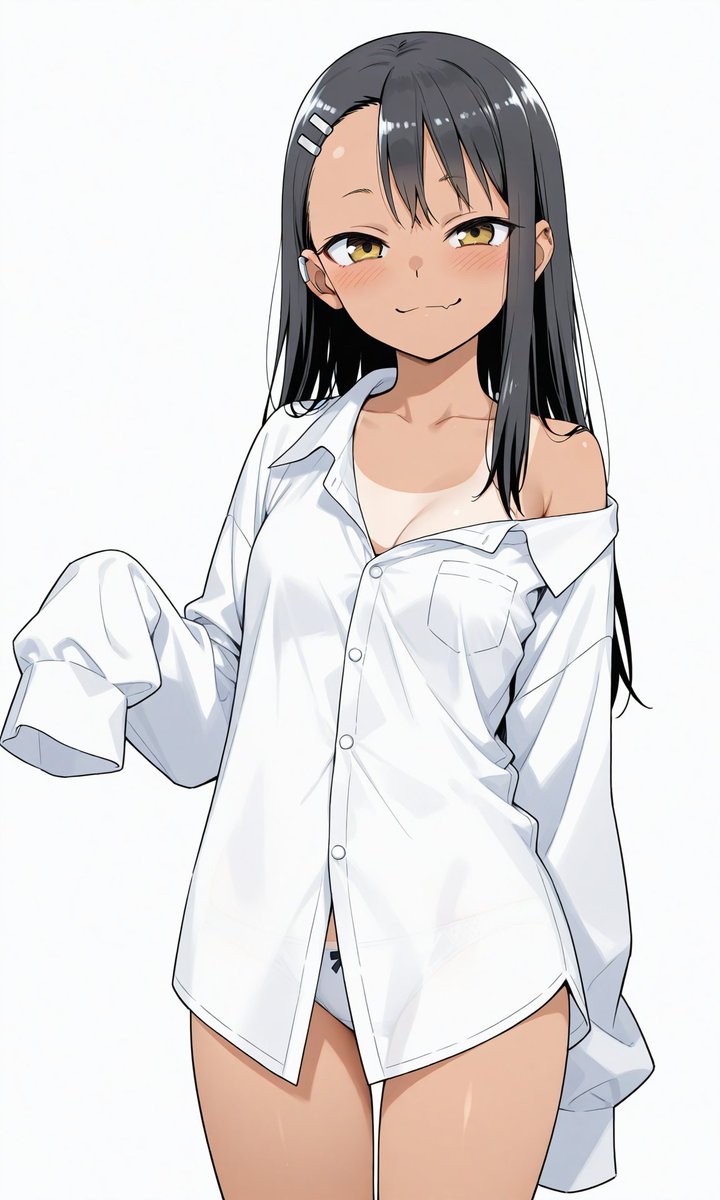 GenAnimeArt's tweet photo. #Nagatoro #AIart #aianimeart #oversizedshirt #whiteshirt #tanlines #animegirl https://t.co/wSUxGNBiLd