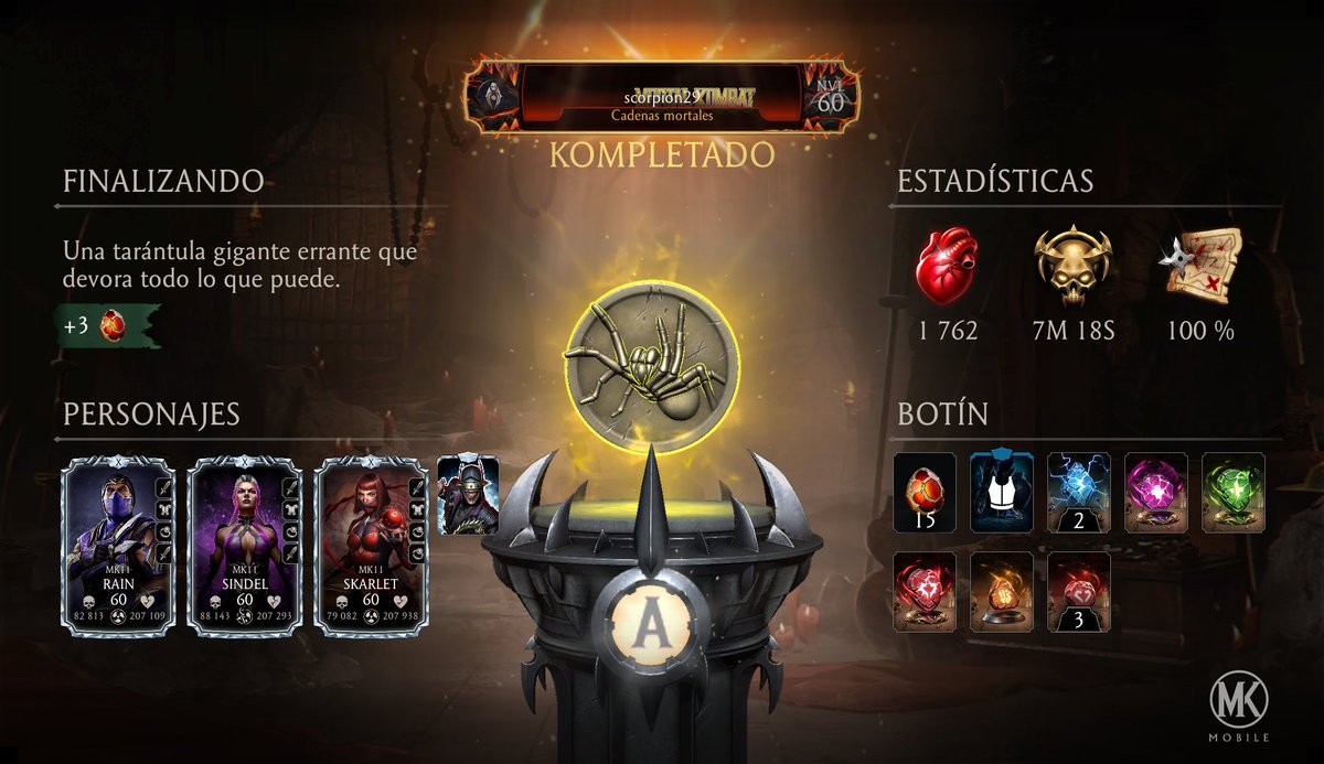 iban25's tweet photo. ¡Acabo de completar un recorrido de la Kripta en Mortal Kombat Móvil! Mira mis estadísticas. https://t.co/q2kPxUJ4pK