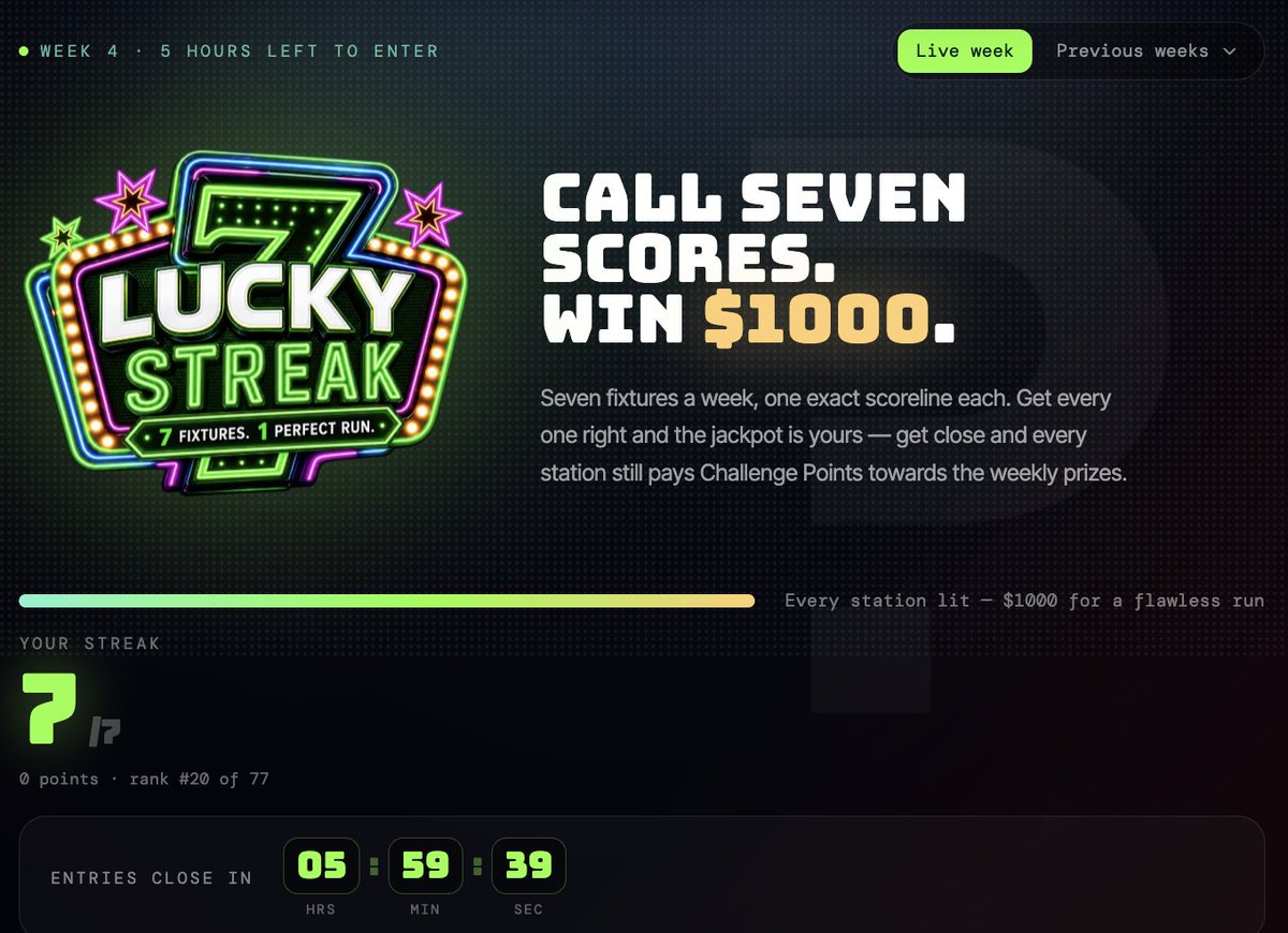 predictfully_'s tweet photo. Gm gm.

Weekend picks still pending?

Get your Lucky Streak locked in before entries close.

https://t.co/8jVHckrofa https://t.co/qH0G82tnuf
