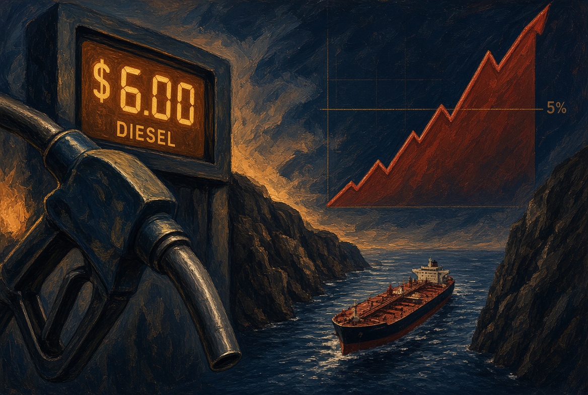 thekbuzzorg's tweet photo. Friday was not five headlines.
It was one transmission. $6 diesel.
A 10-year teasing 5%. Crude still trapped in a blocked lane.
Core CPI and next week’s Fed odds are the lag, not the origin. 👇🧵(1/6)
#OilShock #Treasuries #Macro #TheKBuzz https://t.co/QTGiJsQQUW