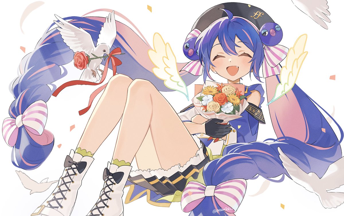 qesoo0da's tweet photo. SynthesizerV2ウナちゃん１周年おめでとうございます🪽✨ https://t.co/gbf7Tbroih