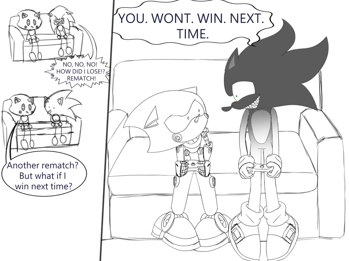 LAeclipse266's tweet photo. Racing games really bring out the worst in me... I'm prepping so hard for #metonicweek rn. I love how most Metonic art's just #Sonicthehedgehog and #MetalSonic tearing each other apart and it's a dice roll on if they're cutthroat enemies or just sadistic/misogynistic toxic yaoi. https://t.co/qdn1kHBeDc