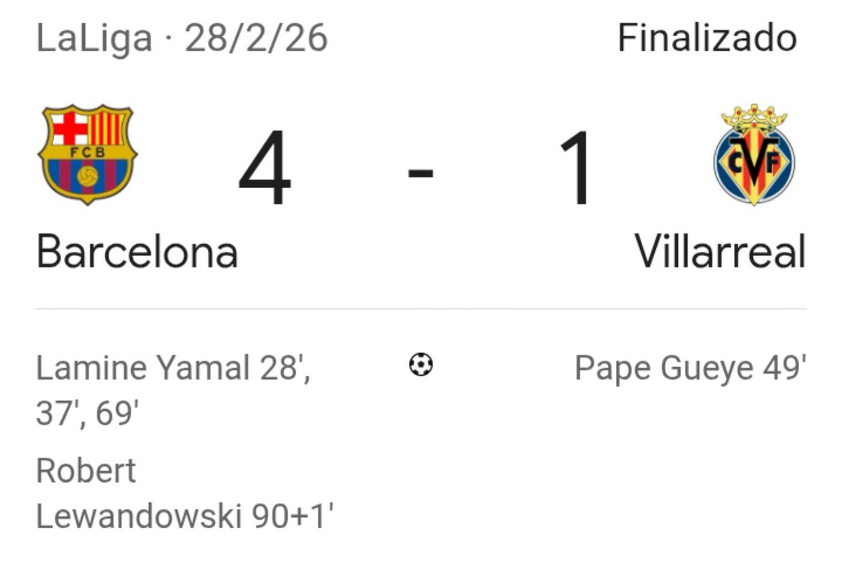 LaMasiaDe1899's tweet photo. Si, el 28 de febrero de 2026 contra el Villareal que no es un equipo tan bueno como el Venezia, recién ascendido y actual colista pero no está mal. https://t.co/0PIFyvEiRY