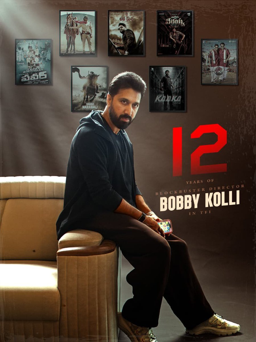 cinemaacircle's tweet photo. 12 BLOCKBUSTER YEARS FOR @dirbobby IN TFI 🔥
From Power to #DaakuMaharaaj, he has consistently proven his mettle in delivering commercial entertainers packed with MASS & ENTERTAINMENT 💥
Now he is coming with #Kaaka 💥💥🔥🔥
#12YearsofBobbyKolli #BobbyKolli https://t.co/H9sgrjIDPm