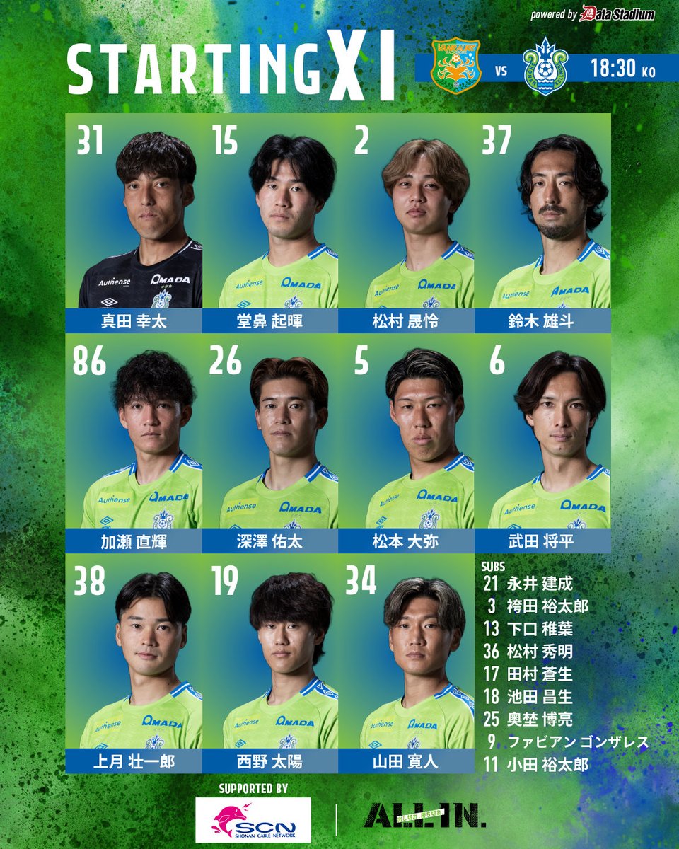 bellmare_staff's tweet photo. |◤Starting Ⅺ◢|

🏆 明治安田J2リーグ 第6節
🆚 #ヴァンラーレ八戸
@vanraure
⏰ 18:30キックオフ
🏟️ プライフーズスタジアム

#湘南ベルマーレ ｜#bellmare https://t.co/W3683Vwdey