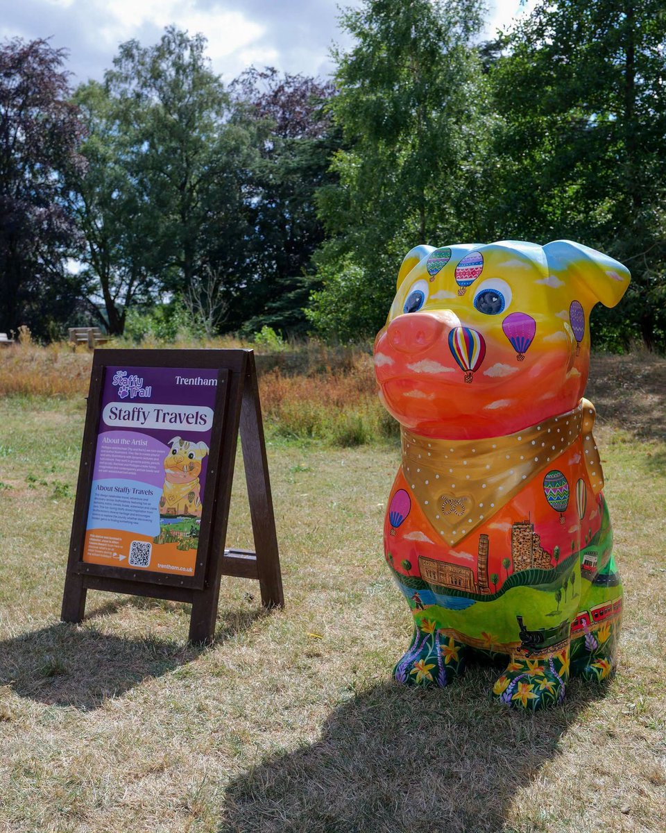 TrenthamEstate's tweet photo. The Staffy Dog Trail is at Trentham for just one more week! ☀️🐾✨ These colourful canine sculptures are scattered around the lakeside edge waiting to be found 🐶🎨

💜 Included with Gardens admission and FREE for Trentham members
👉 https://t.co/ZIganE9zs2 https://t.co/ya50Sf4RB3
