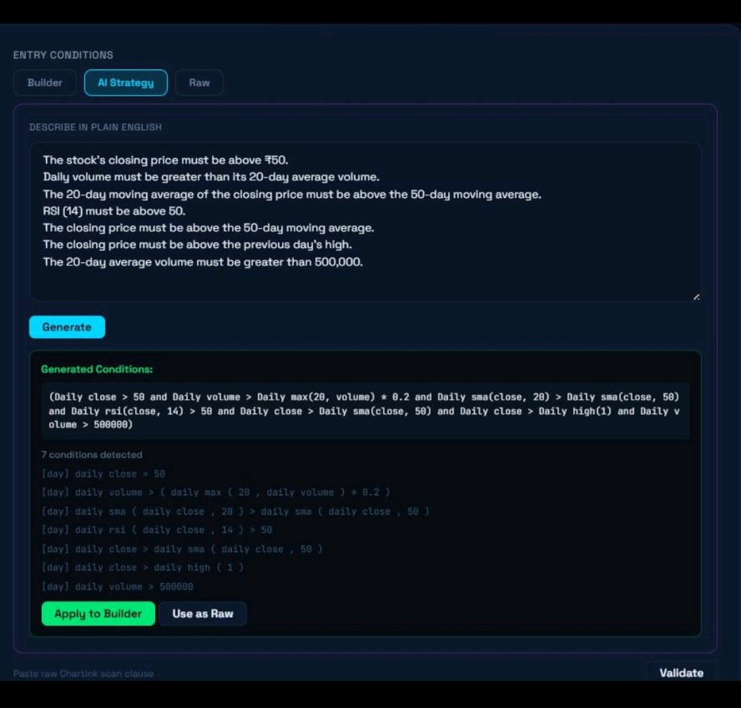 AkshayAwate05's tweet photo. @Ravindra_PE I’ve been building something very similar, but focused more on swing + intraday strategies in the cash market  strategy creation, backtesting, performance analysis and eventually automation. Really interesting to see others working on this space!
https://t.co/rRDskgPEaL https://t.co/f6qdprRjSu