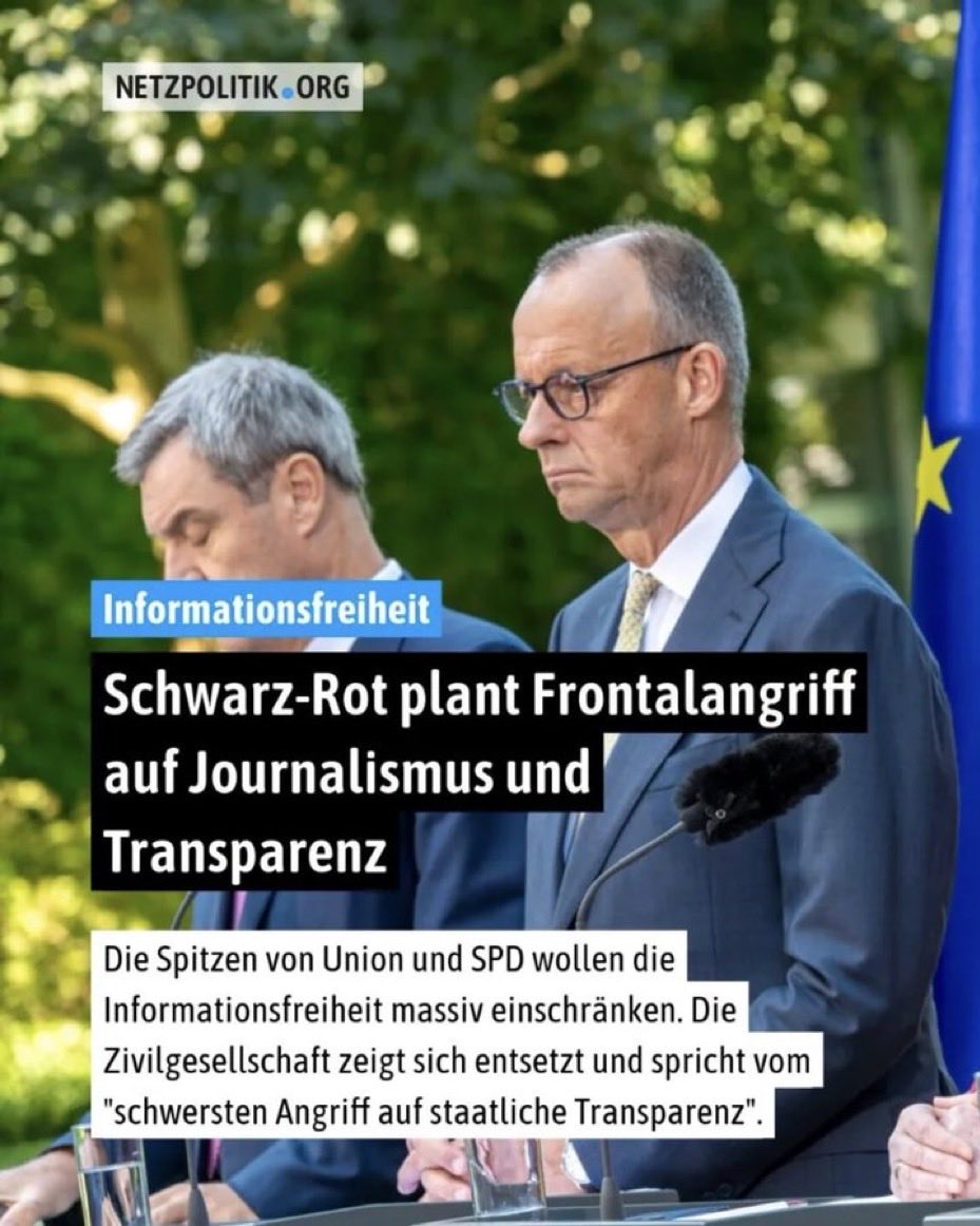 RolandFaude's tweet photo. Man darf es keinen Tag vergessen :  Friedrich Merz predigt Vertrauen, während diese Regierung gleichzeitig versucht, das Informationsfreiheitsgesetz abzuschaffen – also genau das Gesetz, das Transparenz überhaupt erst möglich macht. In meiner Wahrnehmung ist das der Gipfel politischer Absurdität: Man fordert Vertrauen, während man den Bürgern das letzte Hemd auszieht und die Transparenz abdunkelt. Eine Regierung, die den Leuten finanziell die Luft nimmt und ihnen gleichzeitig das Recht auf Durchsicht entzieht, kann nichts "mehr" – sie kann nicht einmal Realität😌