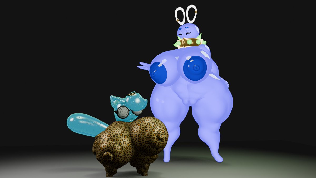 Blueboyx171's tweet photo. Neon was letting Gobby try out this new leopard print body suit she found. It's was pretty skin tight on her and made her look more.. thicker then usual but hey.. she wasn't complaining~💙 https://t.co/e3sFSt4V0F