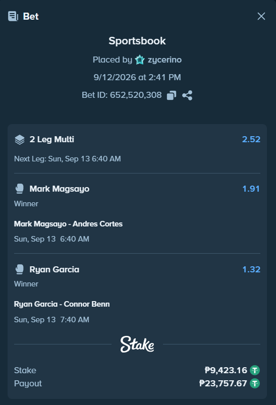 Zycerino's tweet photo. Let's go Mark Magsayo 🇵🇭

IF THIS CASHES:
🎁 ₱2500 / $40 (₱1250 / $20: 2 winners)
✅ Like + RT + Follow @Zycerino
💬 Stake ID

⏳ After match
 
#zyce_giveaway https://t.co/kprQjTV0FD