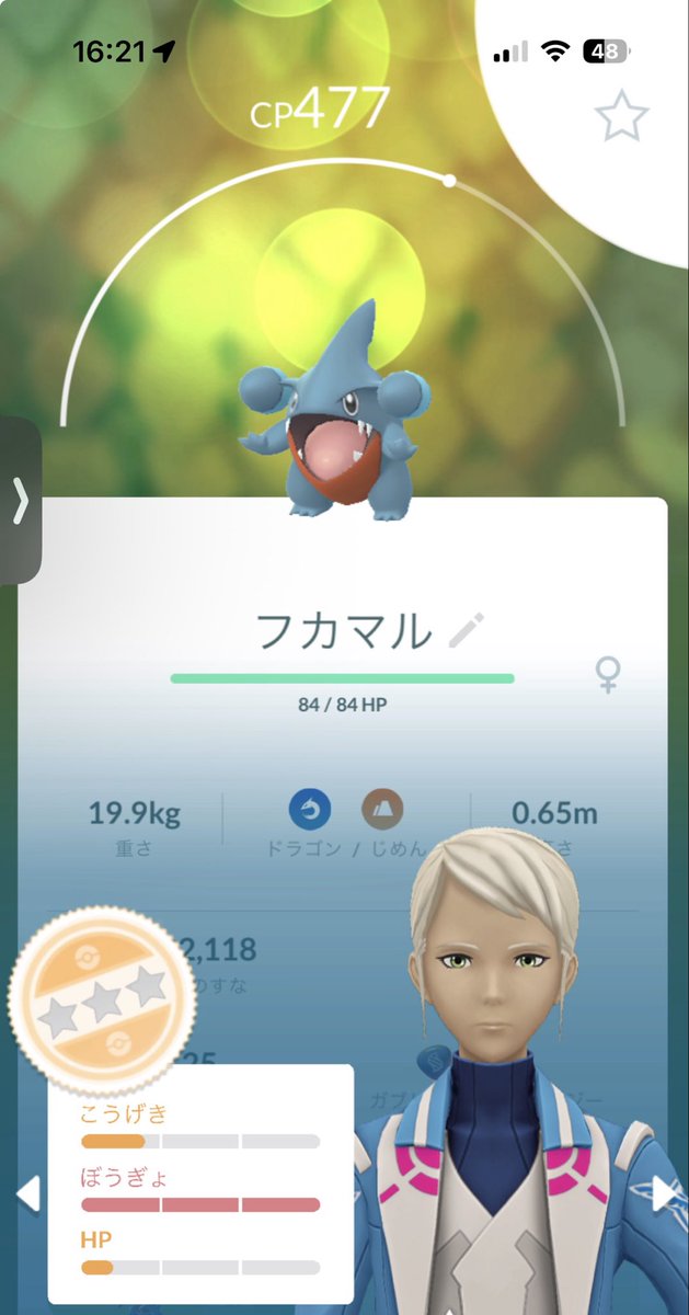 sharitatu_F's tweet photo. 有識者の方教えて下さい💦
477のフカマルは星3の100確定という情報を見たのですが確定ではないのでしょうか？😢

#ポケモンGO
#ポケモン https://t.co/wLtYn1oFD5