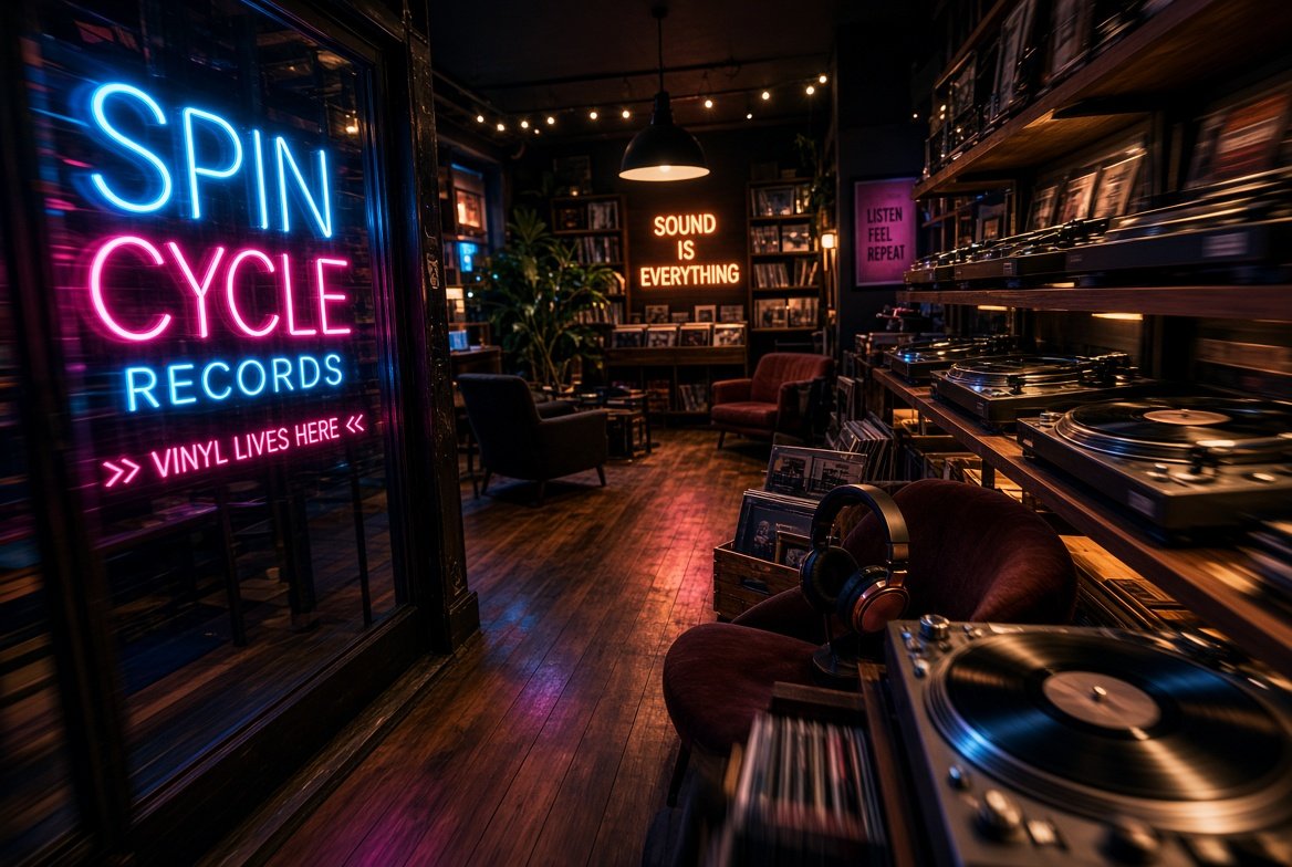 GearGramophone's tweet photo. Step inside GearGramophone where warm vintage vinyl meets modern neon glow! 

Whether you need a cozy spot to study, spin some classic records, or grab exclusive merch, we've got your soundtrack covered. Drop by today and let's turn up the good vibes!🎧✨

#LoFiVibes #MusicLovers https://t.co/GG0UecIsfg