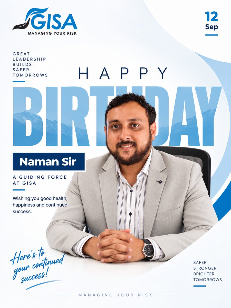 GISAPVT's tweet photo. 🎉 Wishing our respected Vice President, Mr. Naman Sir, a very Happy Birthday! 🎂 Your leadership and dedication inspire us every day. Wishing you good health, happiness and continued success. Warm wishes from the GISA family! 🌟

#HappyBirthday #NamanSir #GISA https://t.co/tKuA7JXDt7