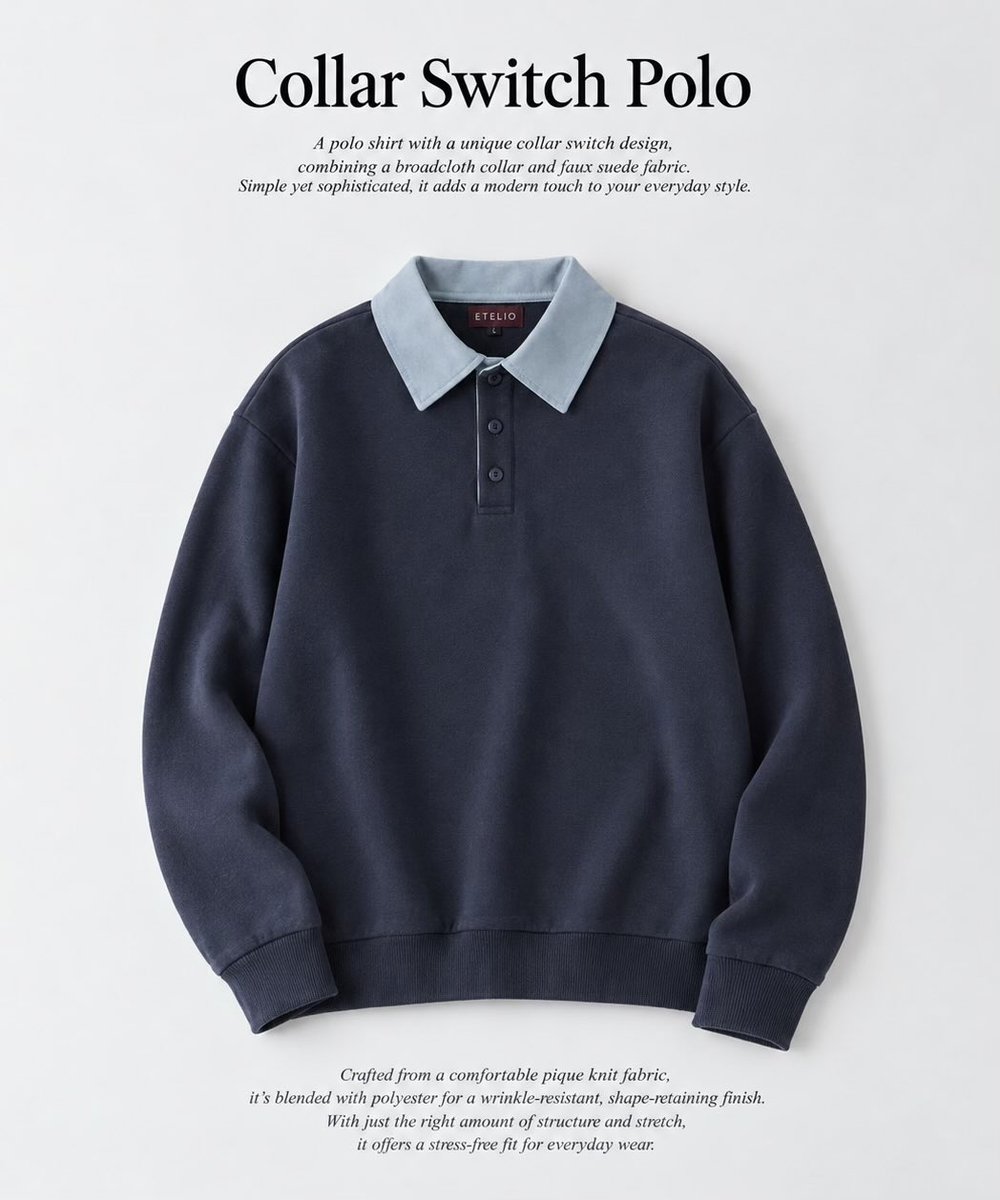 kose_wear's tweet photo. まって、このスウェットポロ可愛すぎない？
襟切替デザインが1枚でお洒落だし、
そして4,950円はコスパ最強すぎる… https://t.co/DvfFPuu2Z5