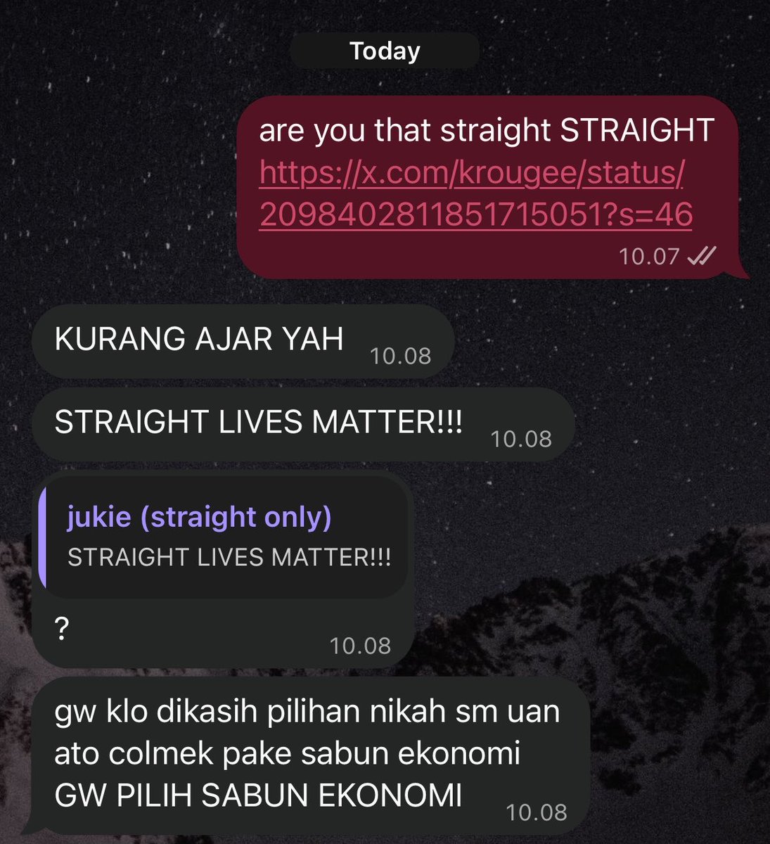 cainhymnal's tweet photo. tanggapan temen gw yg strek mampus https://t.co/ROdEEliA75
