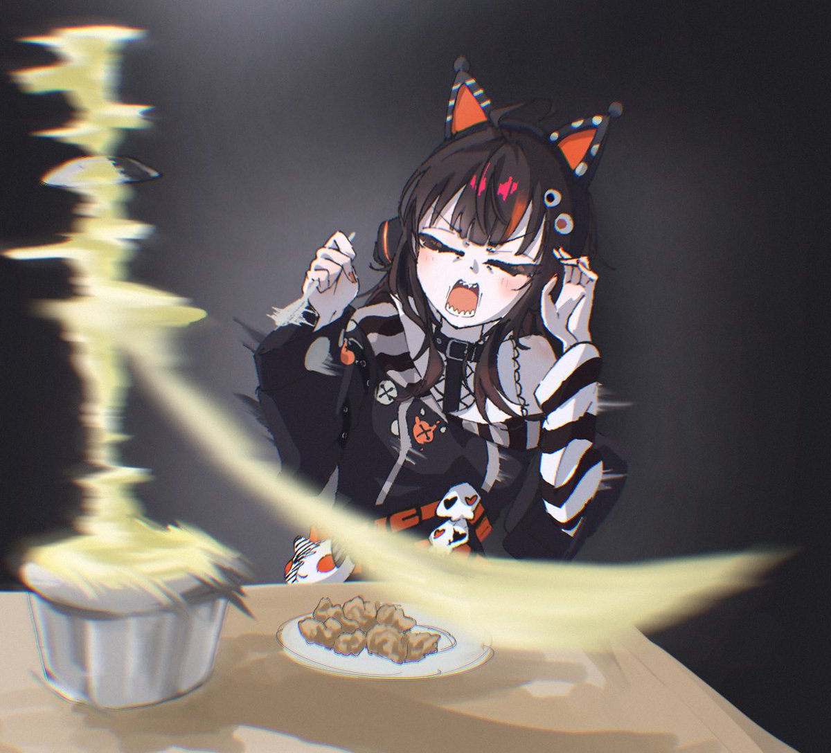 illust_flop's tweet photo. 配信でチーズフォンデュ失敗する沢渡ココがみたい
#まのさば二次創作 https://t.co/qdSIo6L3E7